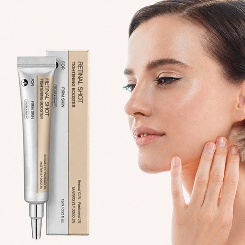 Soin Korean Retinol et son emballage sur fond #fcf7f6